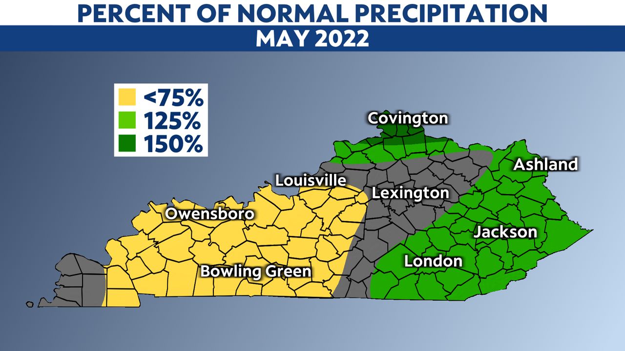 May rainfall has been drastically different across Kentucky